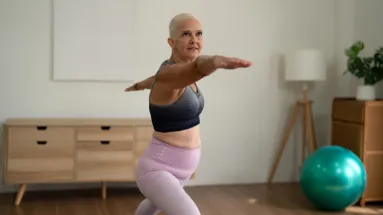 Woman doing a yoga pose 